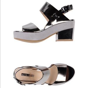 New Elvio Zanon leather wedge platform sandal 9 39
